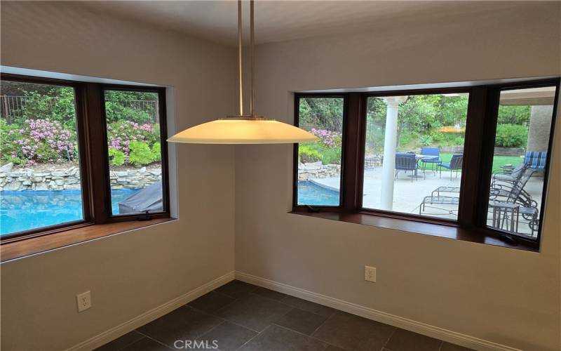 Eat in kitchen area looking toward pool
