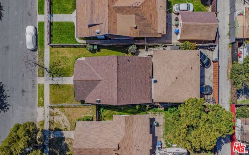 aerial of front home and rear apartment