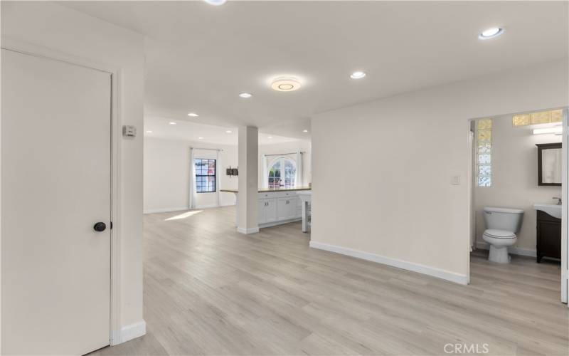 Storage closet and dining room