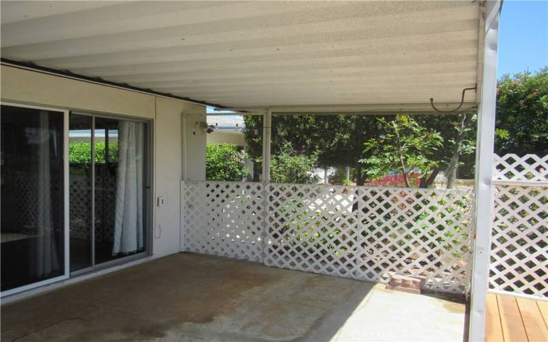 Covered patio area