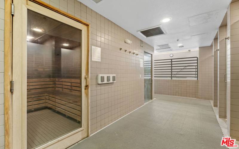 Dry sauna, steam room