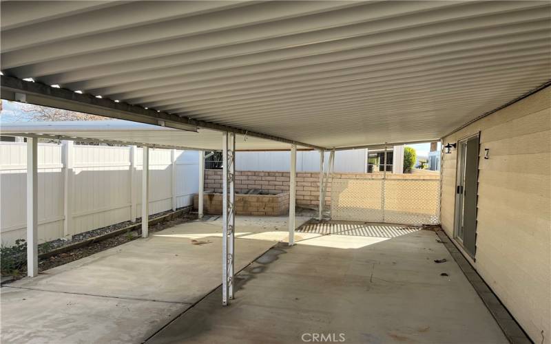 Patio big enough for outdoor dining, couch, chairs, barbecue, wine refrigerator and more!