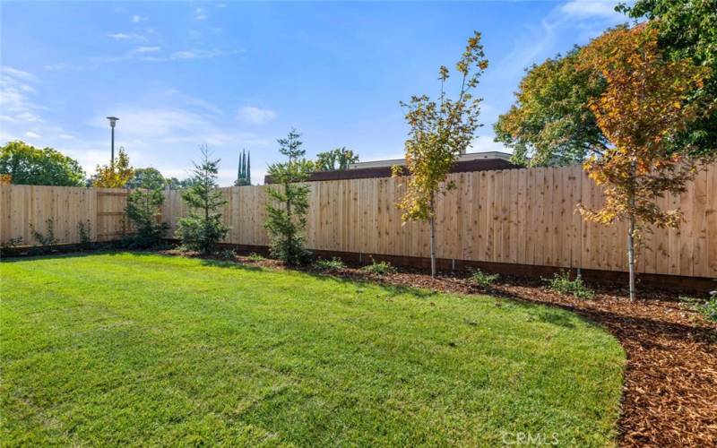 Fully landscaped yard with front and back auto sprinklers