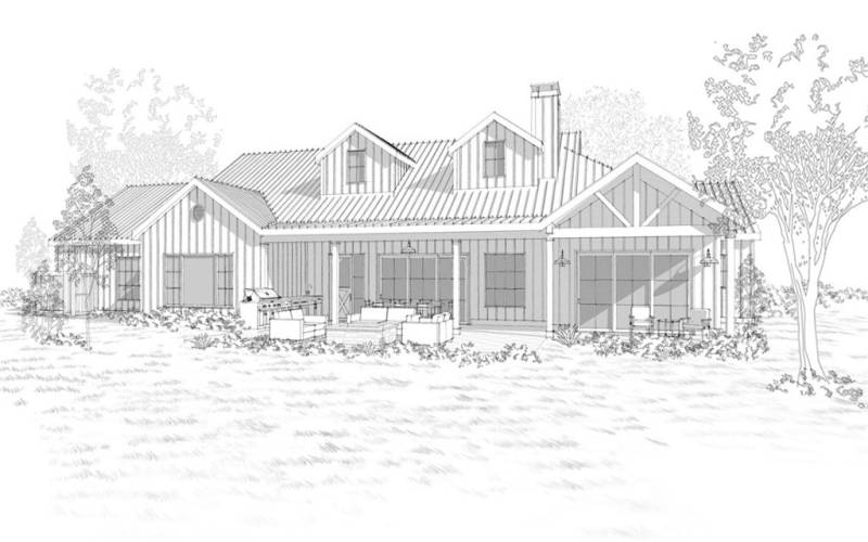 Plan 2 - Modern Farmhouse - Rear