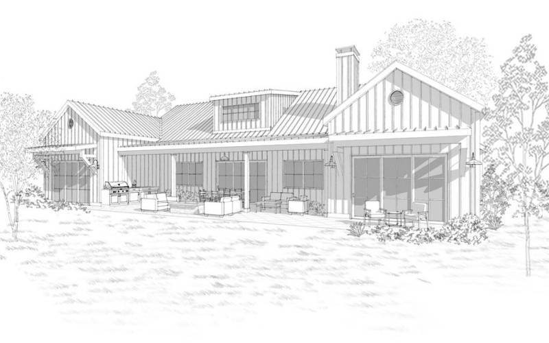 Plan 3 - Modern Farmhouse - Rear