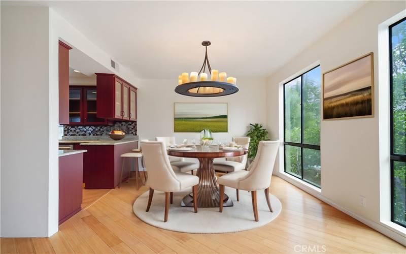 Virtually Staged Dining Area.. Light and Bright!