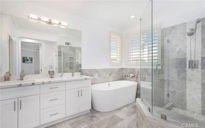 This completely remodeled bath offers a sanctuary space.