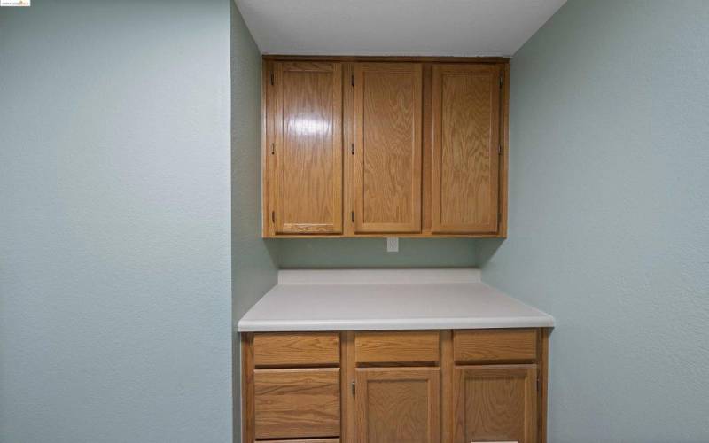 Built in storage in laundry room
