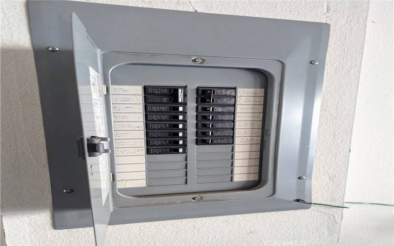 Electrical panel located in garage