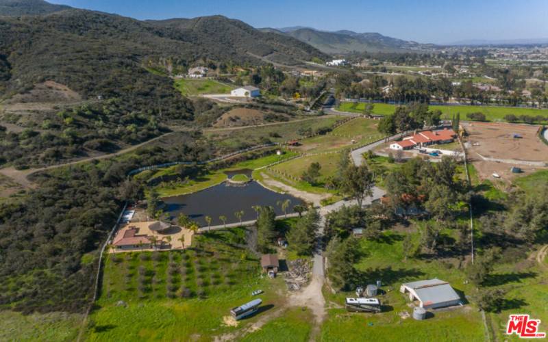 Aerial of Pond and Field