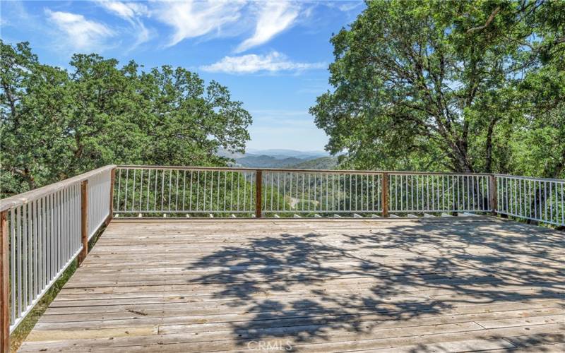 Large deck with sweeping valley views