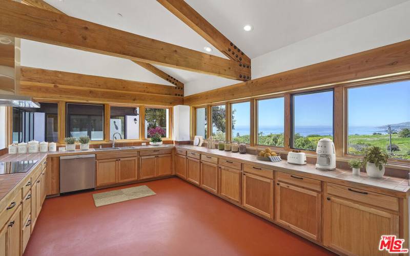 Massive kitchen w/views and copious amounts of  counter space