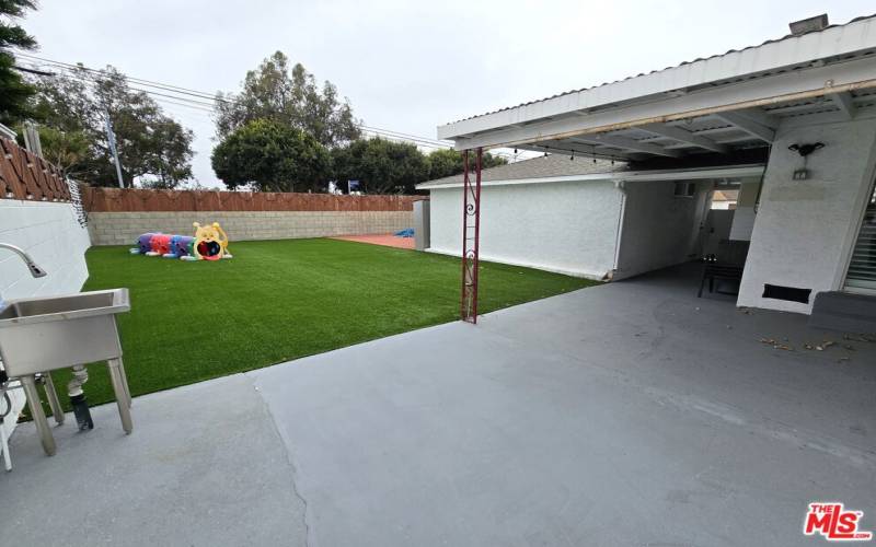 Private Patio to Huge backyard