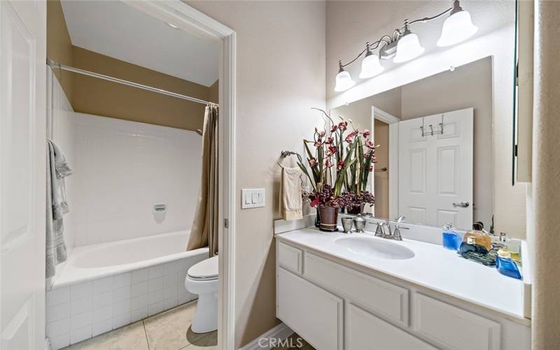 Guest bed attached Bathroom with separated vanity and large soaking tub