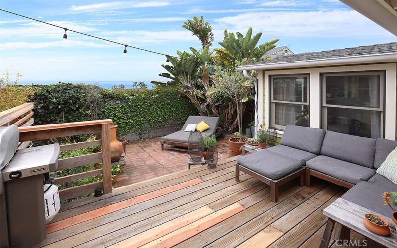 Deck and patio with ocean views