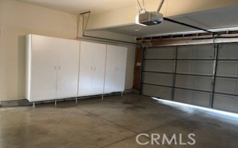 Garage with wall cabinets