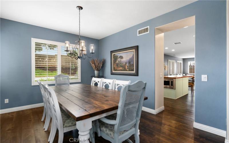 Dining Room looking into Kitchen and Family Room