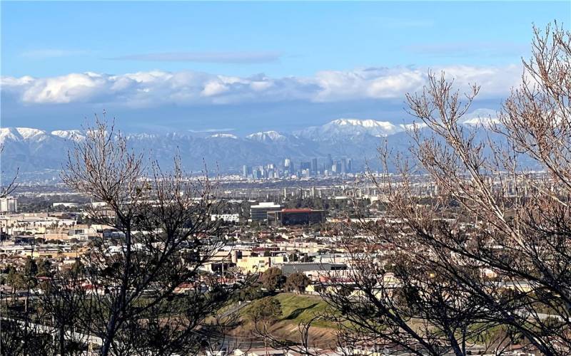 View of city of Los Angeles from the home