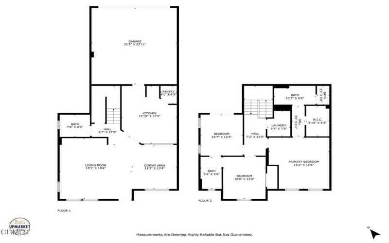 Top and bottom floor plans
