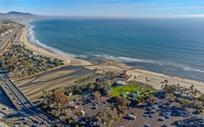 Doheny Beach looking down the coast to Capistrano Beach