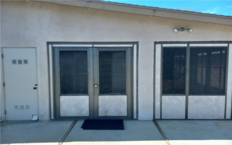 Patio Room Doors to Backyard