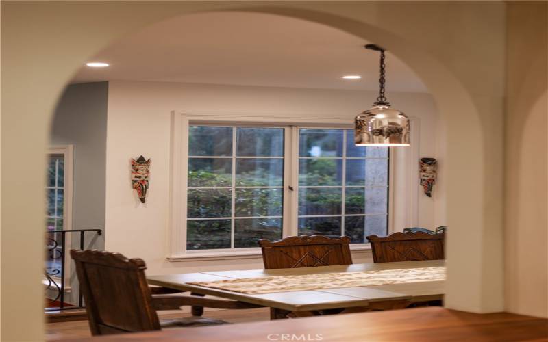 View from kitchen to dining room