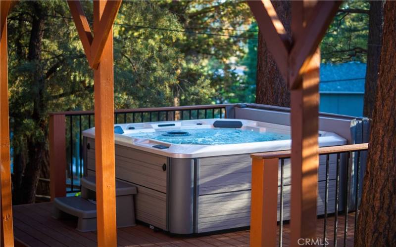 Gorgeous brand new jacuzzi with newly built deck area.