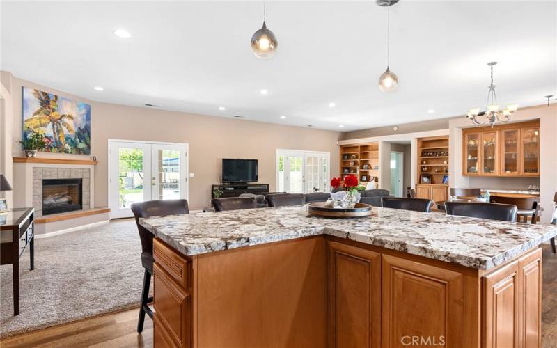 Kitchen island overlooking great room