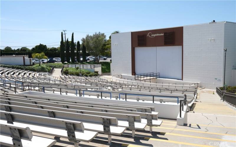 Amphitheater for movies and live entertainment in the summer.