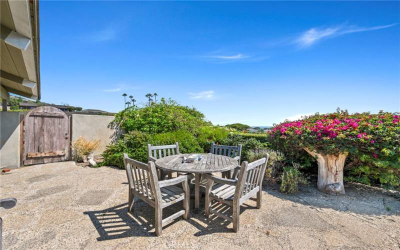 Great Outdoor entertainment spaces with ocean, Catalina and sunset views