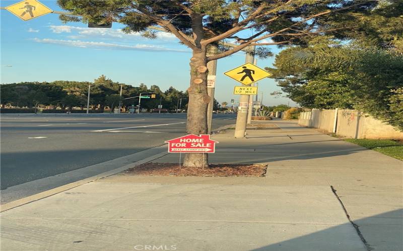 Directional on El Segundo before you make a right turn.