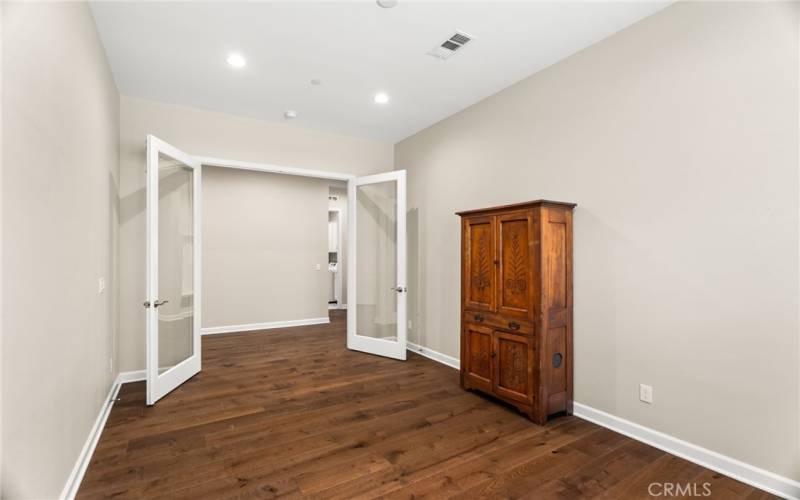 Double french doors allows you to close the space off for privacy and quiet.