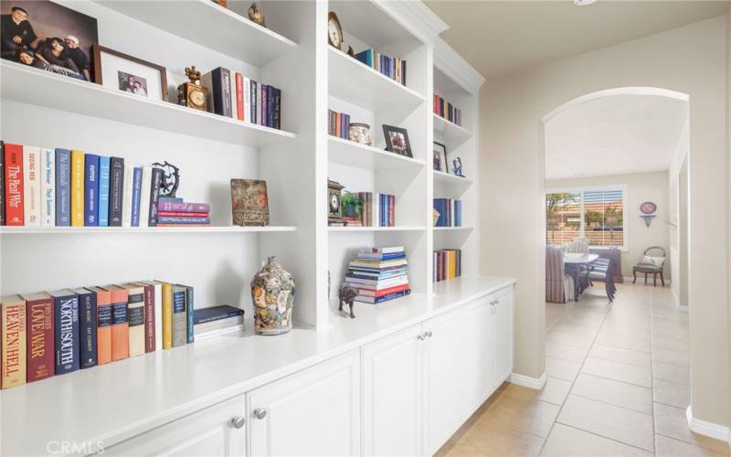 Custom built-in bookcase and cabinets