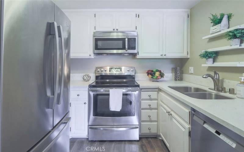 Kitchen with stainless steel appliances included