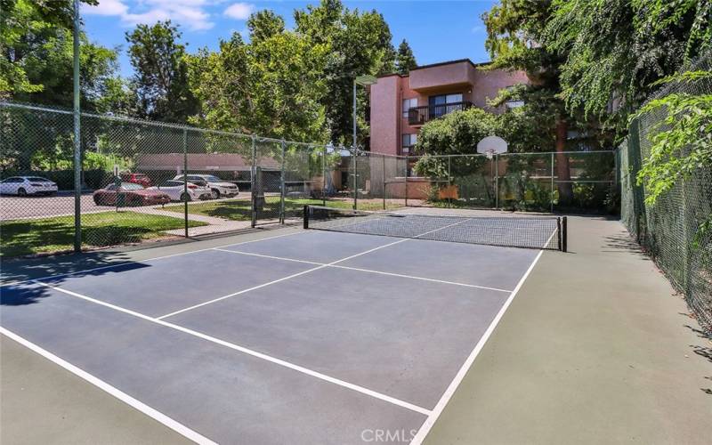 Pickleball, basketball and tennis courts