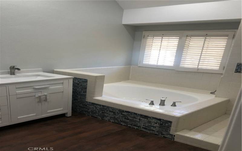 MASTER SOAKING TUB SHOWER AND DOUBLE SINK