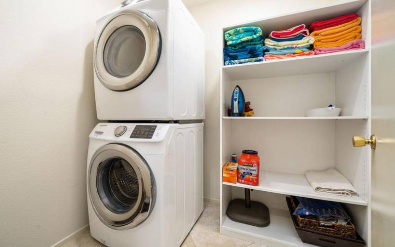 Laundry Room with Stacking Washer-Dryer