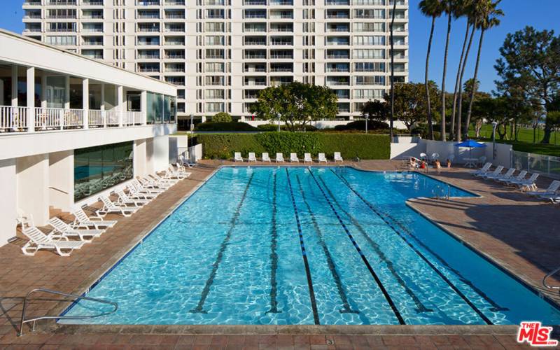 Enjoy the largest apartment pool in Santa Monica