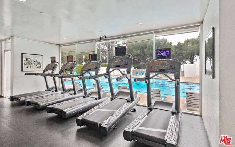 Fitness Center Overlooks the Pool