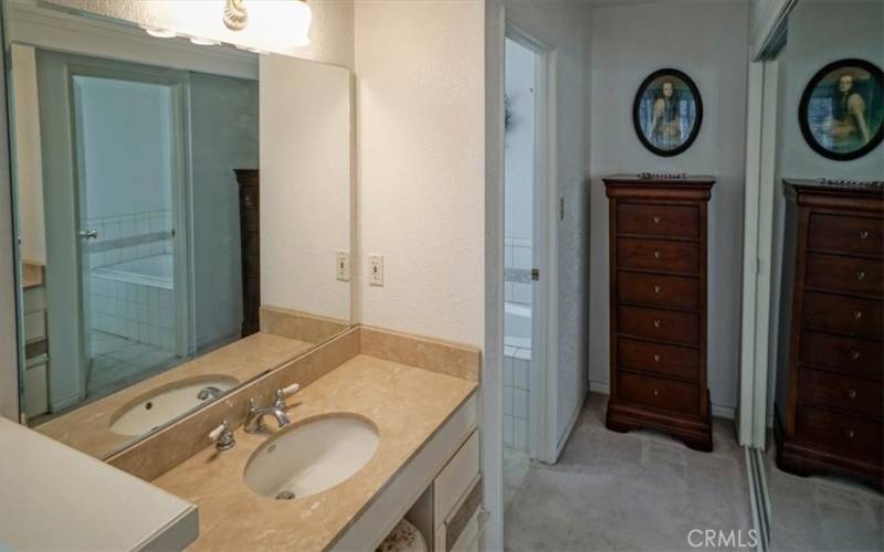 Vanity between master bedroom and master bathroom.