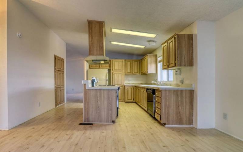 Large Galley Style Kitchen