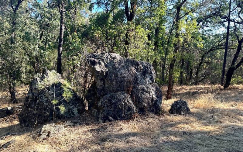 Rock formations on property