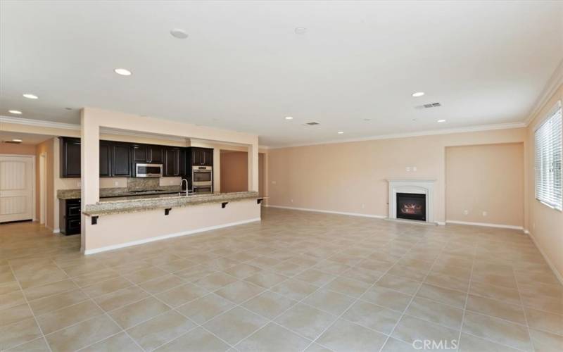 Family Room with Tile Floors