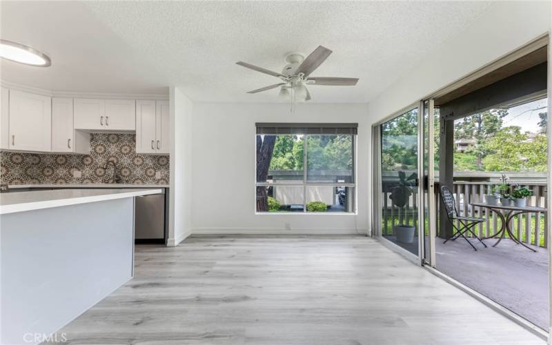 Dining area and Sliding door to balcony