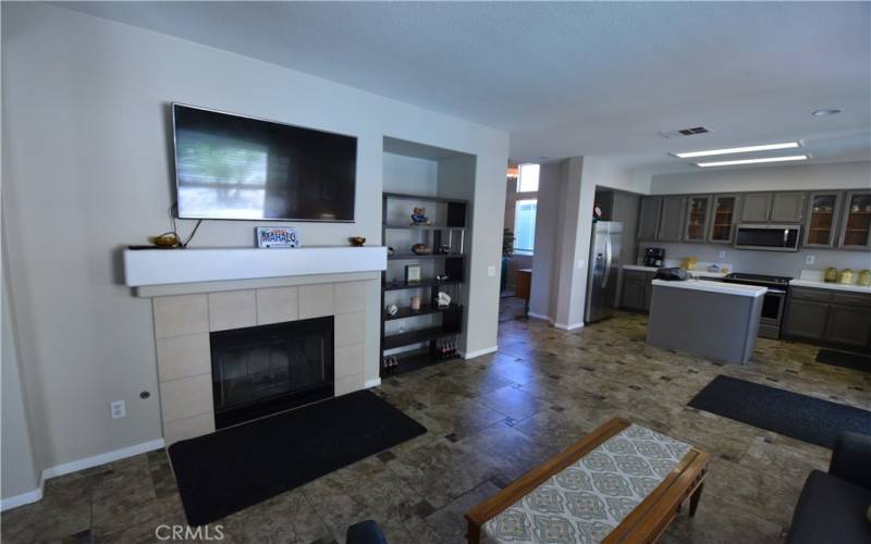 Family Room features a gas fireplace