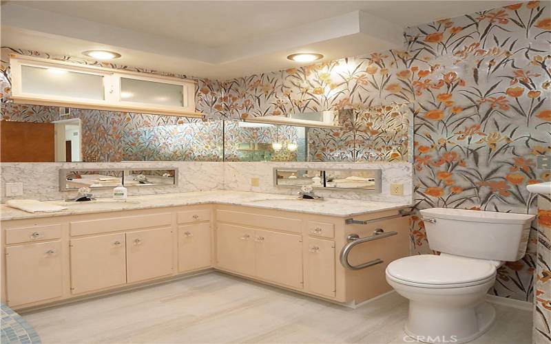 Primary bathroom double vanity