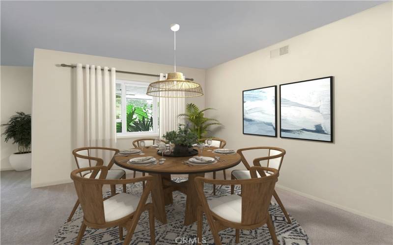 Formal Dining Area with virtual staging