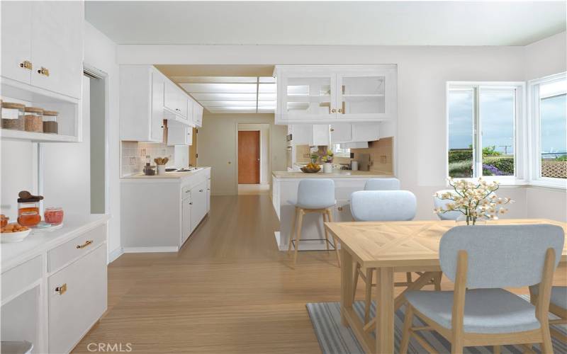 Virtual remodel and staged kitchen