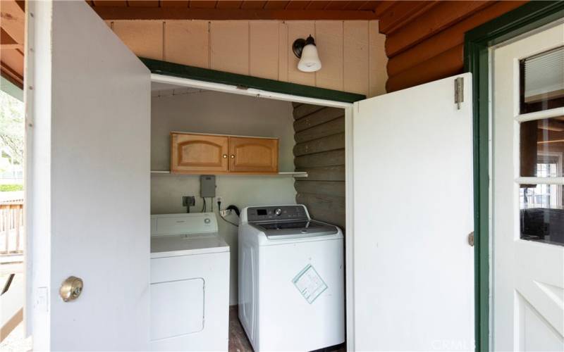 Laundry room outside rear door from kitchen.