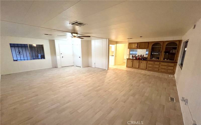 Living room with dining area.